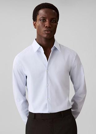 Чоловіча сорочка grid supima stretch slim-fit calvin klein в клітинку