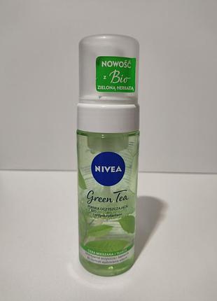 Очищающая пенка для умывания nivea green tea 150 ml