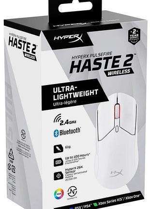 Мышь компьютерная безпроводная hyperx pulsefire haste 2 wireless white 6n0a9aa белая 5231259 9