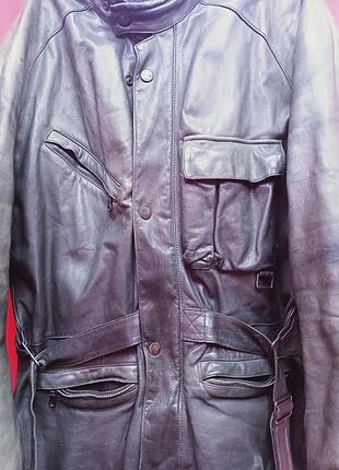 Кожаная мотокуртка dainese (винтаж / cafe racer) с защитой 52