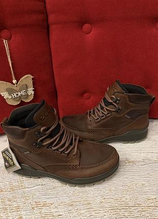 Зимние кожаные фирменные ботинки ecco gore-tex 41р.