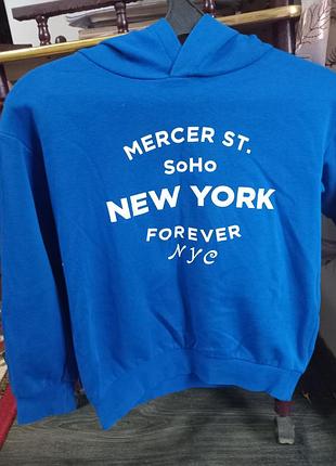 Худі для хлопчика h&m синього кольору з принтом new york