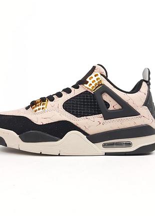 Nike air jordan 4 retro бежевые с черным
