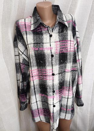 Рубашка удлиненная теплая l, xl