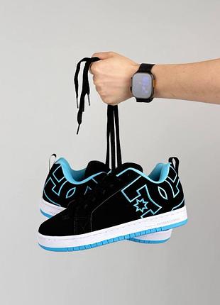 Женские кроссовки dc shoes court graffik black sky white