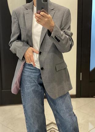 Dkny men’s grey wool blend blazer slim fit шерстяний пиджак оверсайз с мужского плеча