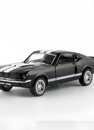 Ford mustang металлическая игрушечная машинка черного цвета 13 см с открывающимися дверями и прорезиненными колесами