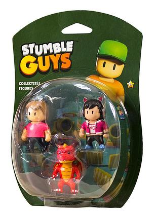 Набор коллекц фигурок stumble guys - оператор джина, дракон инферно, мисс стамбл