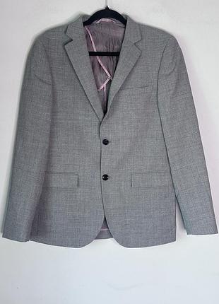 Dkny men’s grey wool blend blazer slim fit uk 42