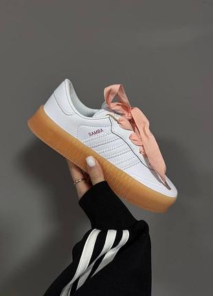 Кросівки adidas salba platform white / peach premium