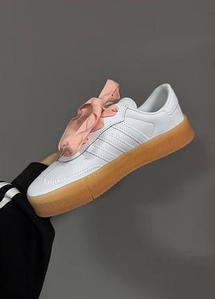 Кроссовки adidas salba platform white / peach premium 3