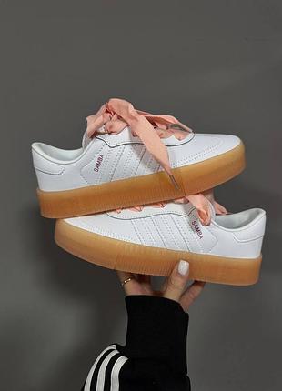 Кроссовки adidas salba platform white / peach premium 6