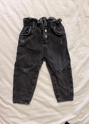 Джинси для дівчинки zara чорні, розмір 92
