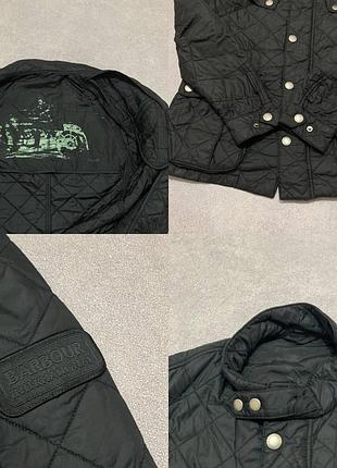 Стьобана куртка barbour international quilted biker jacket чорна оригінал 6