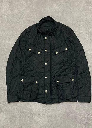Стьобана куртка barbour international quilted biker jacket чорна оригінал