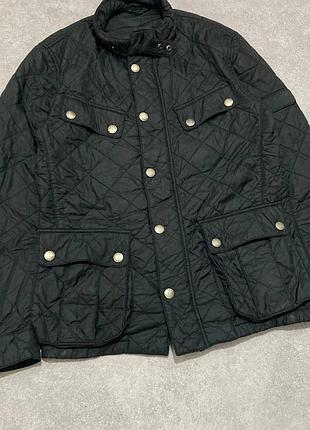 Стьобана куртка barbour international quilted biker jacket чорна оригінал 2