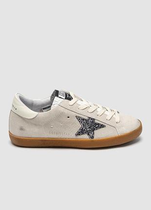 Жіночі кросівки повсякденні golden goose super-star sneakers in pearl with glitter star