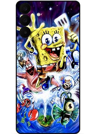 Силиконовый чехол бампер для samsung a27 с картинкой губка боб sponge bob
