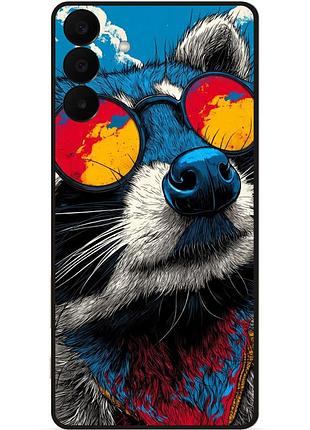 Силиконовый чехол бампер для samsung a27 с рисунком енот поп-арт