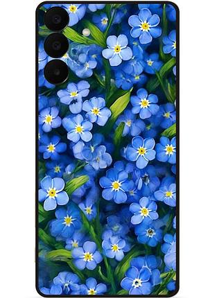 Силиконовый чехол бампер для samsung a27 с рисунком цветы незабудки