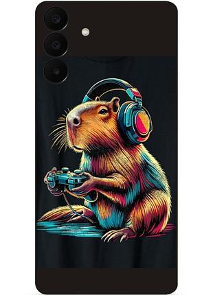 Силиконовый бампер чехол для samsung a27 капибара