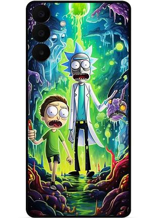 Силиконовый чехол бампер для samsung a27 с рисунком рик и морти rick and morty