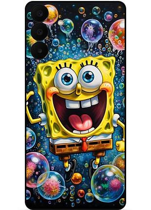 Силиконовый бампер чехол для samsung a27 с картинкой губка боб sponge bob