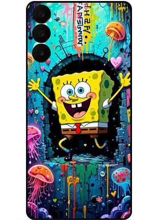 Силиконовый чехол бампер для samsung a27 с картинкой sponge bob губка боб
