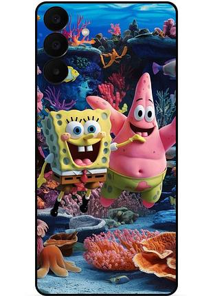 Силиконовый бампер чехол для samsung a27 с рисунком sponge bob губка боб
