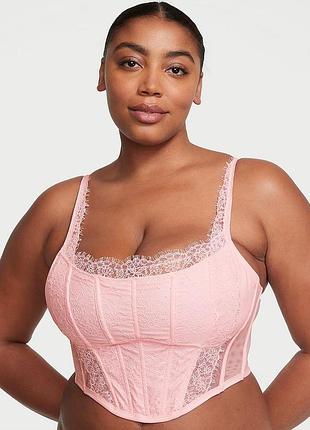 Сетчатый корсетный топ victoria’s secret с кружевом