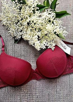 Бюстгальтер triumph lace краснобордовый с бретелями трансформерами 80d❤️
