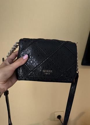 Сумка жіноча guess чорна стьобана