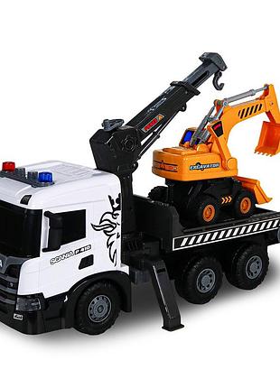 Ігровий набір серії super big truck – автокран scania з екскаватором (світло, звук)