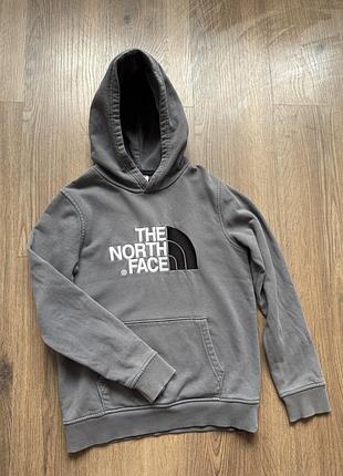 Худі на хлопчика  the north face оригінал довжина сірий худі з купюшоном  l 12 років