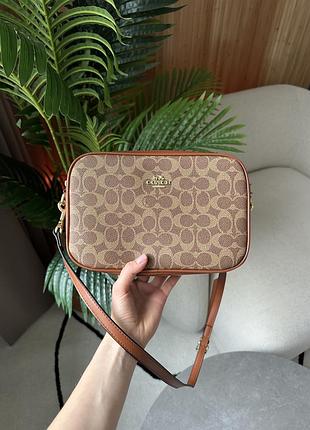 Сумка coach jamie camera bag large beige 4