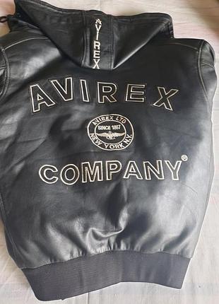 Avirex кожаная куртка, мужской бомбер винтаж размер m