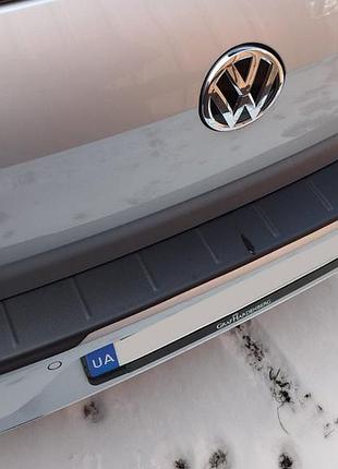 Накладка на задній бампер eurocap (hb, abs) для volkswagen golf 7/e-golf 2012-2020 рр