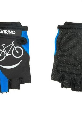 Велоперчатки onride gem smile bike черный/синий
