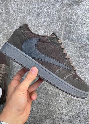 Кросівки travis scott x air jordan 1 low og 'velvet brown'