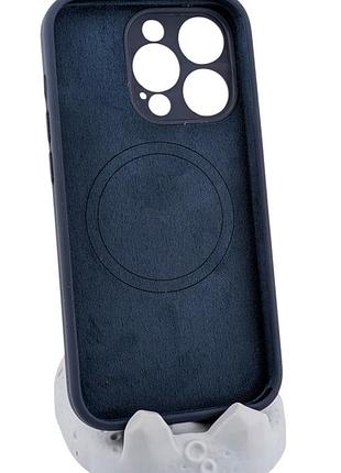 Чехол magnetic vision для apple iphone 14 pro бампер с микрофиброй темно-синий 2