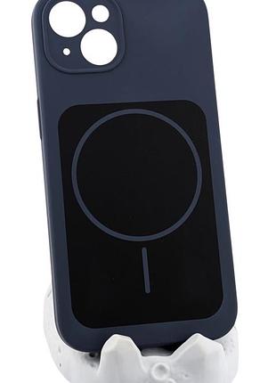 Чехол magnetic vision для apple iphone 13 бампер с микрофиброй темно-синий