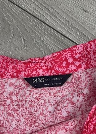 Рожева спідниця міді m&s 40 5