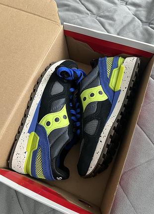Кросівки для хлопця saucony весняні чорні з синім та салатовим