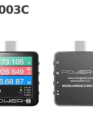 Тестер type-c usb pd3.1 power-z km003c (240w, 0-50v, 0-6a, ips 1.54", arm cortex-m4)