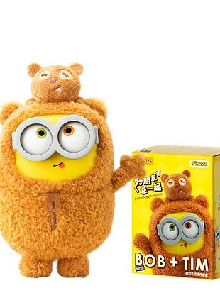 Колекційна м'яка іграшка з кільцем рop top 52toys серії bob & tim - посіпаки