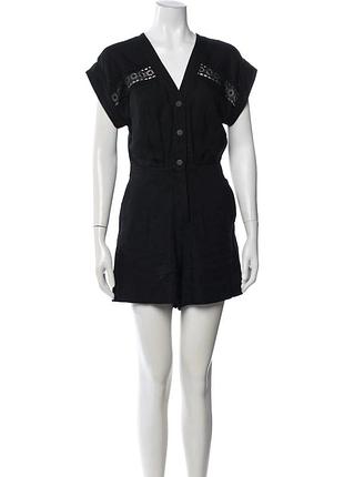 Sandro paris womens geometric textured snapped buttoned romper black size eur 36 комбенізон