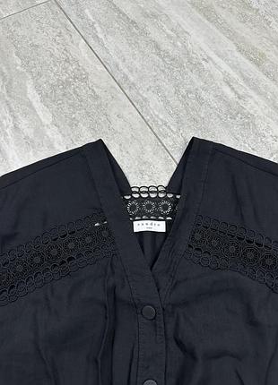 Sandro paris womens geometric textured snapped buttoned romper black size eur 36 комбенізон 5