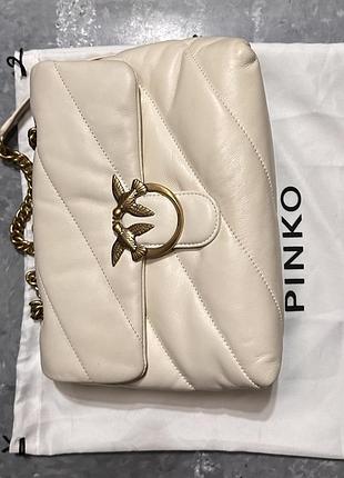 Сумка жіноча pinko love bag puff біла шкіряна