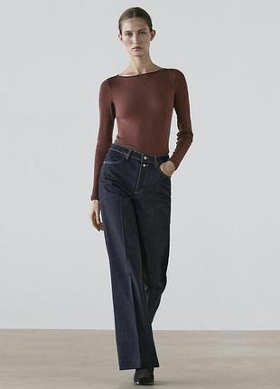 Жіночі джинси massimo dutti кльош з високою посадкою, сині