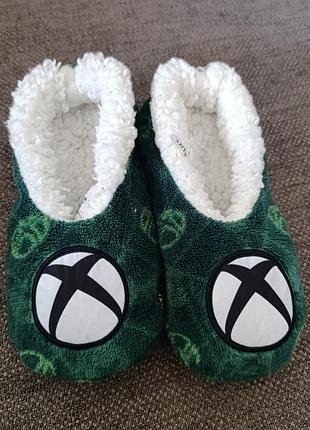 Тапочки теплі хутряні, бренду xbox, з протиковзачою м'якою  підошвою, устілка 19 см